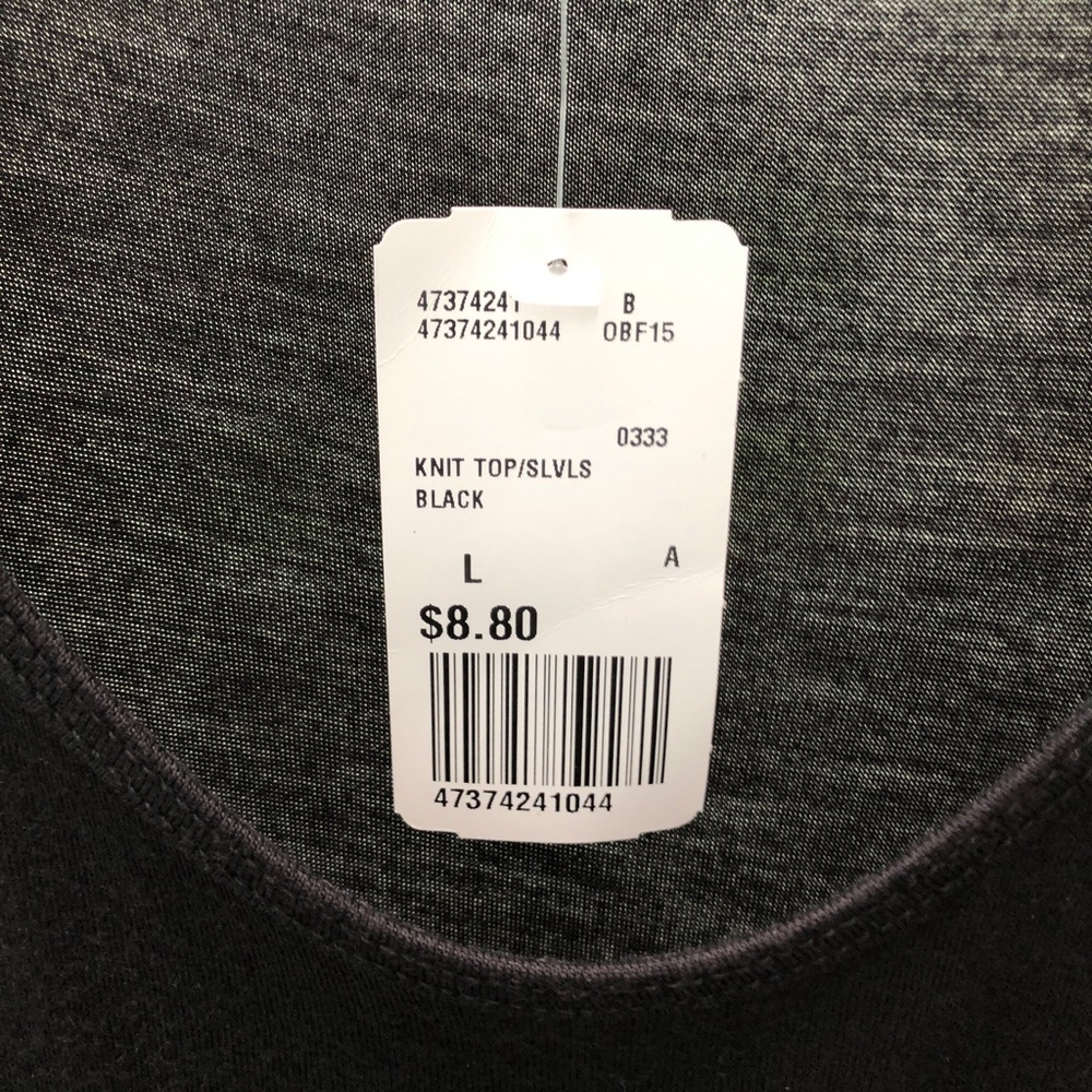 FOREVER 21 Scoop Neck + Side Sheer Knit Bi-Level Tank Top Black, Size L, NWT! - Picture 12 of 14